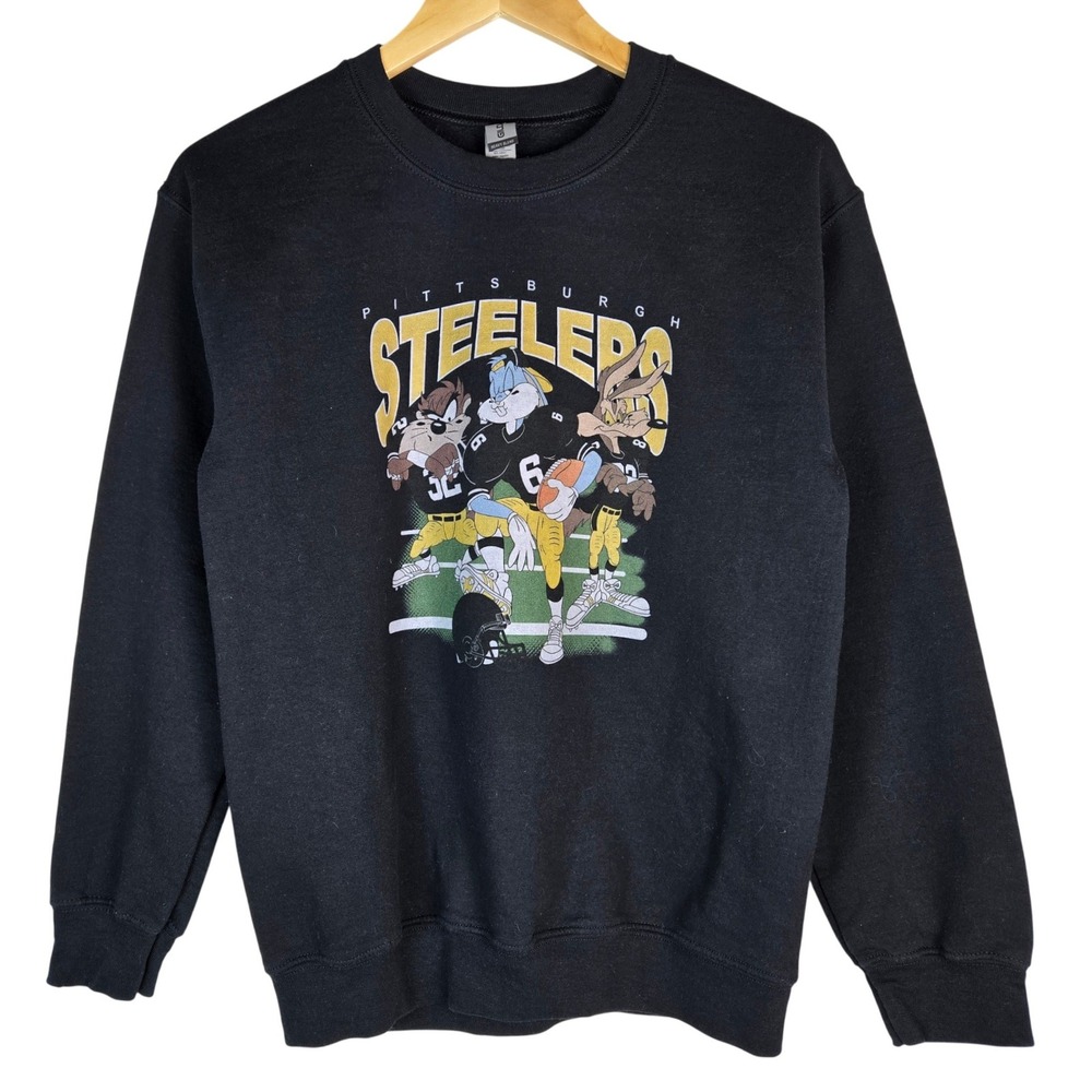 Pittsburgh Steelers Looney Tunes Graphic Sweatshirt Black Small